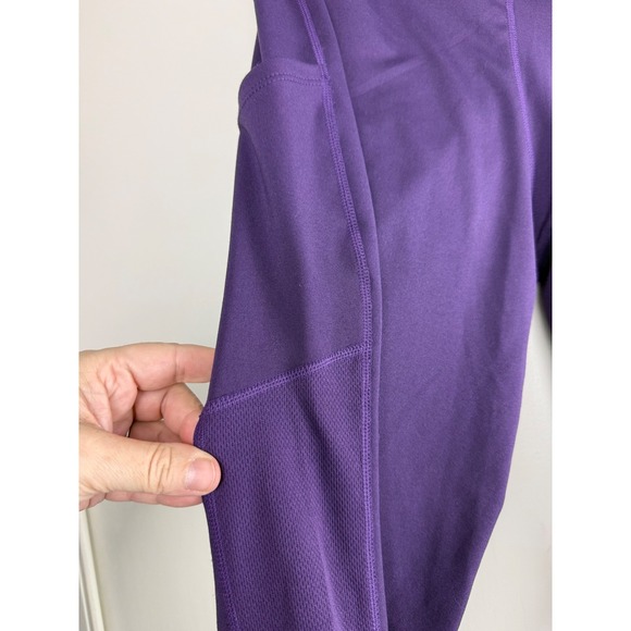 Cali Active Womens Purple Athletic Leggings Pockets Workout Athleisure Size M - Picture 3 of 8